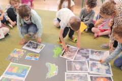 dzieci segregują obrazki